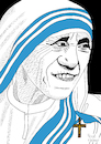 Cartoon: Mutter Teresa (small) by Pascal Kirchmair tagged mutter,mother,saint,sainte,heilige,mere,teresa,madre,de,calcuta,di,calcutta,anjeze,gonxhe,bojaxhiu,the,mary,maria,virgem,virgen,santa,vergine,marie,vierge,virgin,jungfrau,dios,ink,tusche,tuschezeichnung,portrait,retrato,ritratto,porträt,illustration,drawing,zeichnung,pascal,kirchmair,cartoon,caricature,karikatur,ilustracion,dibujo,desenho,disegno,ilustracao,illustrazione,illustratie,dessin,presse,du,jour,art,of,day,tekening,teckning,cartum,vineta,comica,vignetta,caricatura,portret,arte,kunst,gott,church,kirche,vatikan,indien,pobres,arme,poor,pauvres,artwork,kalkutta,india