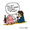 Cartoon: Pink Elephant (small) by Pascal Kirchmair tagged to see pink elephants drunk wine bsuf besoffen