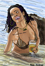 Cartoon: Rihanna (small) by Pascal Kirchmair tagged rihanna barbados bikini fun beach party cartoon caricature karikatur vignetta dessin zeichnung