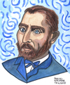 Cartoon: Vincent van Gogh (small) by Pascal Kirchmair tagged vincent,van,gogh,portrait,aquarell,karikatur,caricature,cartoon,vignetta,dessin,zeichnung