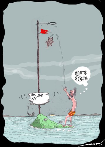 Cartoon: Basketball at sea (medium) by kar2nist tagged sea,basket,ball,marooned,island,shipwreck