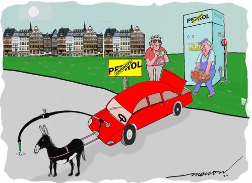 Cartoon: carrot car (medium) by kar2nist tagged car,carrot,petrol,donkey
