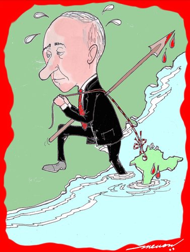 Cartoon: catch of the day (medium) by kar2nist tagged putin,russia,cremia,war