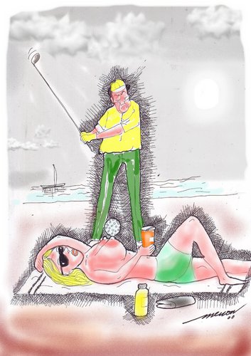 Cartoon: Girlf not Golf (medium) by kar2nist tagged sunbathing,playing,balls,girls,golf