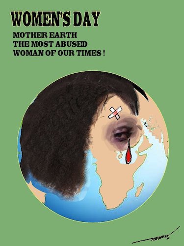 Cartoon: International Womes Day (medium) by kar2nist tagged womens,day,mother,earth