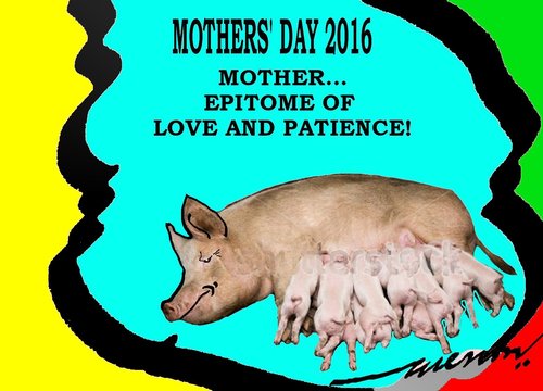 Cartoon: Mothers day (medium) by kar2nist tagged mother,pigs