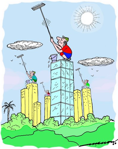 Cartoon: skyscrapers (medium) by kar2nist tagged skyscrapers,dubai,burjkhalipha,building