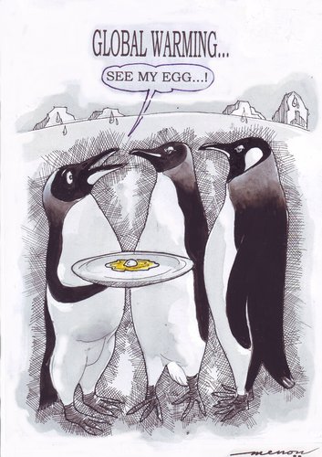 Cartoon: The global warming (medium) by kar2nist tagged changes,climatic,penguines,warming,global