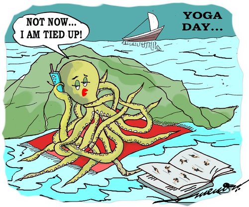 Cartoon: yoga day 2 (medium) by kar2nist tagged yoga,world,octopus