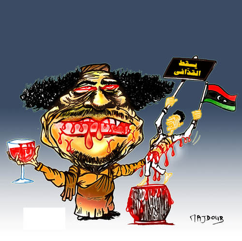 Cartoon: Khadafi (medium) by Majdoub Abdelwaheb tagged khadafi