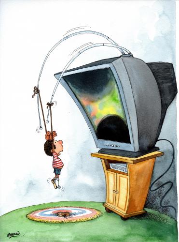 Cartoon: TV (medium) by Omar tagged humor