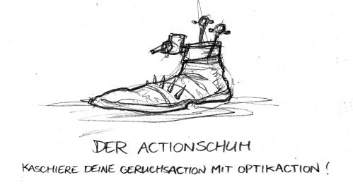 Cartoon: Der Actionschuh (medium) by Bülow tagged action,schuh,shoe