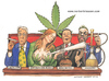 Cartoon: Legalize (small) by Niessen tagged marihuana,giovannardi,maria,elena,boschi,matteo,renzi,angelino,alfano,canna,fumare,drogarsi,parlamento