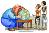 Cartoon: The good family father (small) by Niessen tagged eat,world,globe,rich,poor,fat,thin,hunger
