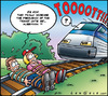 Cartoon: Train frequence (small) by Carayboo tagged train,frequence,station,law,rail,demand,speed,ticket,route,trip,shuttle,journey