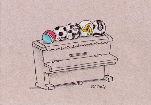 Cartoon: balls for music (medium) by mitya_kononov tagged kononov