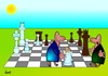 Cartoon: Schachpartie (small) by berti tagged schach,chess,spiel,gegner,feind,geschütze,unlautere,hilfsmittel,ritter,turm,pfeil,rook,knight,arrow,inkscape