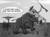 Cartoon: Rhino Poacher poached (small) by donno tagged rhino,horn,poach,africa,china,libido