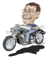 Cartoon: Kev and his Honda (small) by kullatoons tagged honda motorbike caricature