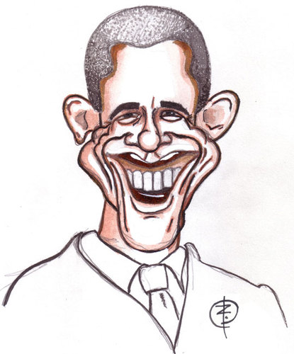 Cartoon: Obama (medium) by Strassengalerie tagged obama,barack,president