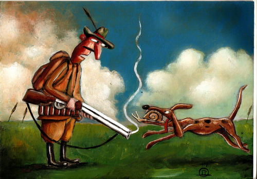 Cartoon: hunting (medium) by drljevicdarko tagged hunting