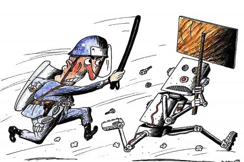 Cartoon: strike (medium) by drljevicdarko tagged strike