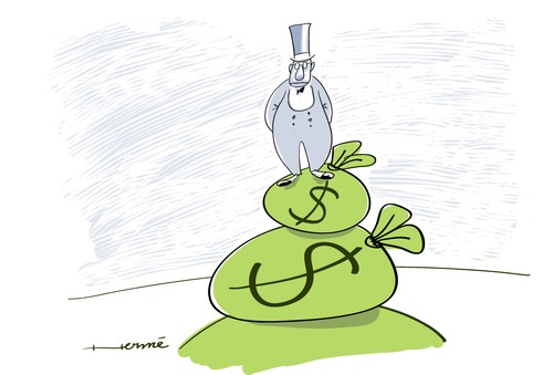 Cartoon: Fortune Island (medium) by Herme tagged money,banker,gain