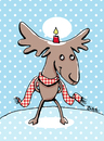 Cartoon: weihnachtlicher Kerzenhalter (small) by BiSch tagged elch kerze kerzenhalter rentier reindeer candleholder weihnachten winter schnee snow christmas moose