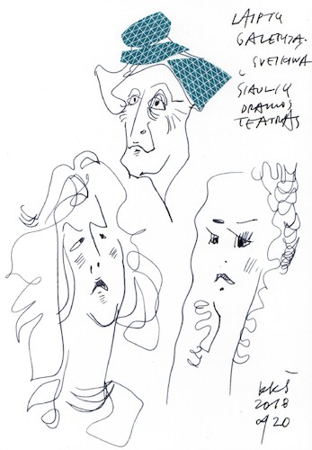 Cartoon: Actors (medium) by Kestutis tagged actors,sketch,kestutis,lithuania,art,kunst