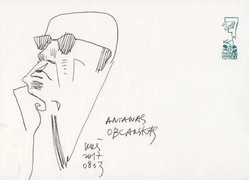 Cartoon: Antanas Obcarskas (medium) by Kestutis tagged sketch,kestutis,lithuania