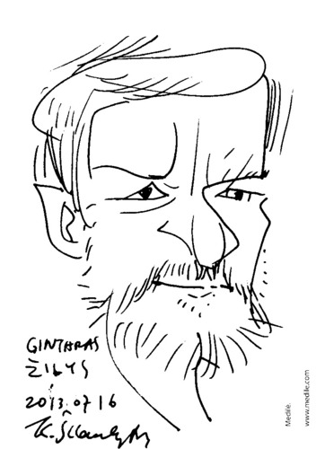 Cartoon: Artist Gintaras (medium) by Kestutis tagged artist,sketch,kestutis,lithuania,caricature