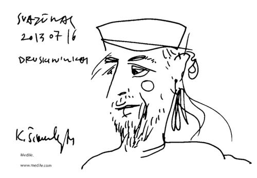 Cartoon: Artist Svajunas (medium) by Kestutis tagged lithuania,kestutis,sketch,caricature,artist