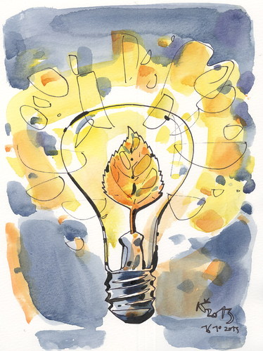 Cartoon: Autumn (medium) by Kestutis tagged lithuania,kestutis,light,bulb,birke,birch,autumn