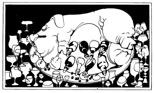 Cartoon: Banquet (medium) by Kestutis tagged banquet,drinks,kestutis,glass,bottle
