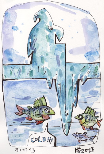 Cartoon: COLD!!! (medium) by Kestutis tagged fish,fisch,fishing,ice,eisfischen,adventure,nature,lithuania,kestutis,angler,winter