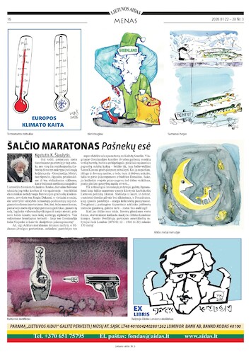 Cartoon: Cold Marathon (medium) by Kestutis tagged cold,marathon,causerie,art,kunst,kestutis,lithuania,newspaper