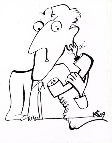 Cartoon: CONVERSATION (medium) by Kestutis tagged gespräch,konversation,phone,kestutis,sluota