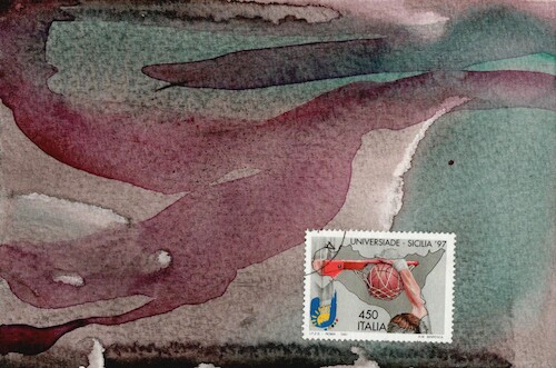 Cartoon: Dancing with a basketball net (medium) by Kestutis tagged dancing,basketball,net,dada,postcard,art,kunst,briefmarke,post,stamps,sports,kestutis,lithuania