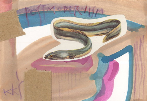 Cartoon: Eel in Postmodernism traps (medium) by Kestutis tagged postmodernism,eel,traps,kunst,art,kestutis,lithuania