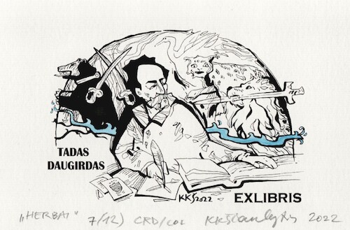 Cartoon: Exlibris for Tadas Daugirdas (medium) by Kestutis tagged exlibris,artist,painter,art,kunst,kestutis,lithuania