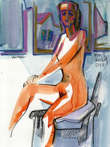 Cartoon: Figure and art 2 (medium) by Kestutis tagged figure,sketch,art,painting,kunst,kestutis,lithuania