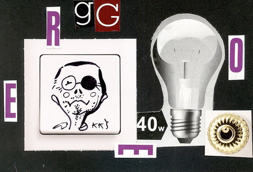 Cartoon: George Maciunas (medium) by Kestutis tagged postcard,kunst,art,ny,usa,maciunas,george,fluxus,caricature,collage,kestutis,lithuania
