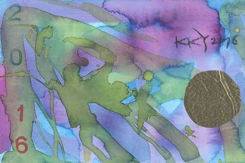 Cartoon: Gold dust (medium) by Kestutis tagged dada,postcard,watercolor,liner,gold,dust,art,kunst,kestutis,lithuania