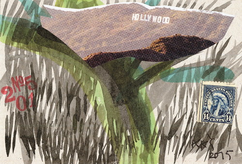 Cartoon: HOLLYWOOD (medium) by Kestutis tagged dada,postcard,hollywood,kestutis,lithuania,nature