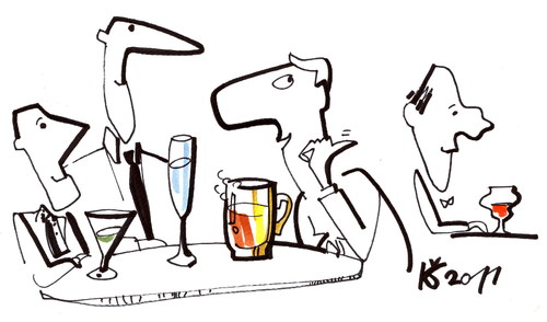 Cartoon: In a Bar (medium) by Kestutis tagged society