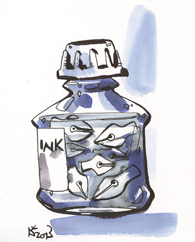 Cartoon: INK FISH (medium) by Kestutis tagged ink,fish,pen,nature,kestutis,communication
