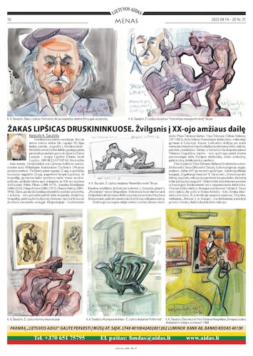 Cartoon: Jacque Lipchitz in Druskininkai (medium) by Kestutis tagged newspaper,art,cubism,modernism,kunst,sketch,kestutis,lithuania