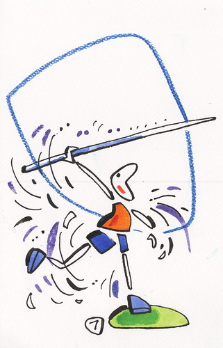 Cartoon: London Olympics. Javelin (medium) by Kestutis tagged oondon,olympics,javelin,sport,summer,2012,uk,england,kestutis,athletics