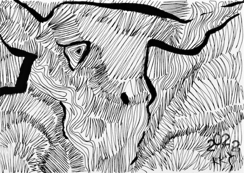 Cartoon: Minotaur (medium) by Kestutis tagged minotaur,war,drawing,kestutis,lithuania,art,kunst