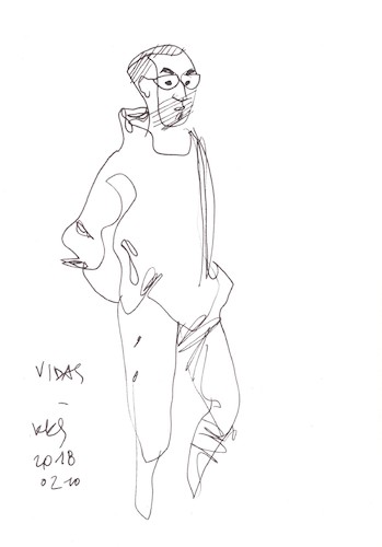 Cartoon: Painter Vidas Poskus (medium) by Kestutis tagged painter,sketch,kestutis,lithuania
